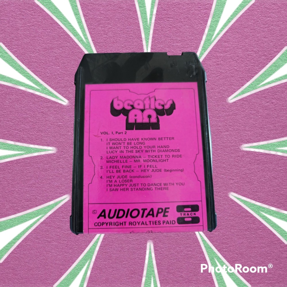 Vintage 8 Track Tape Beatles AN Lady Madonna Hey Jude Hold Your Hand 1970's